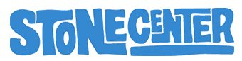 A light blue logo that reads "Stone Center of Indiana” in a sans-serif, naturalistic font