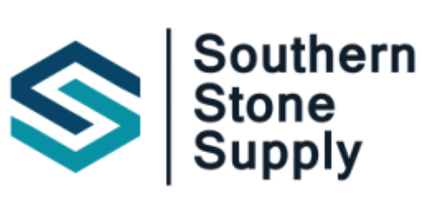 "S" logo made out of blue and turquoise lines on the left, the words “Southern Stone Supply” on the right