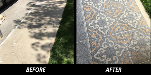 Stenciling directly on concrete